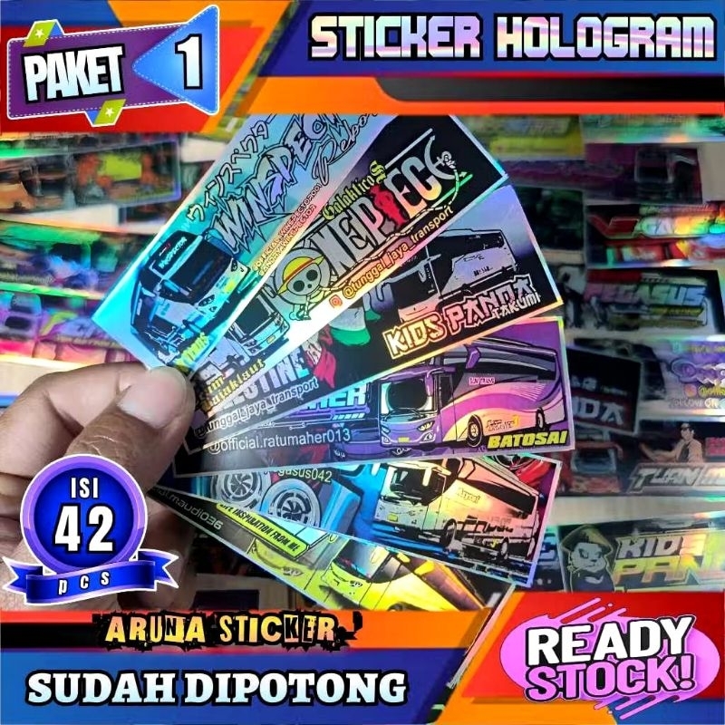 

stiker busuri holorgam panjang sticker bis isi 40 pcs