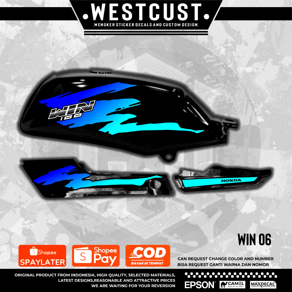 Stiker variasi striping HONDA WIN 100 design custom