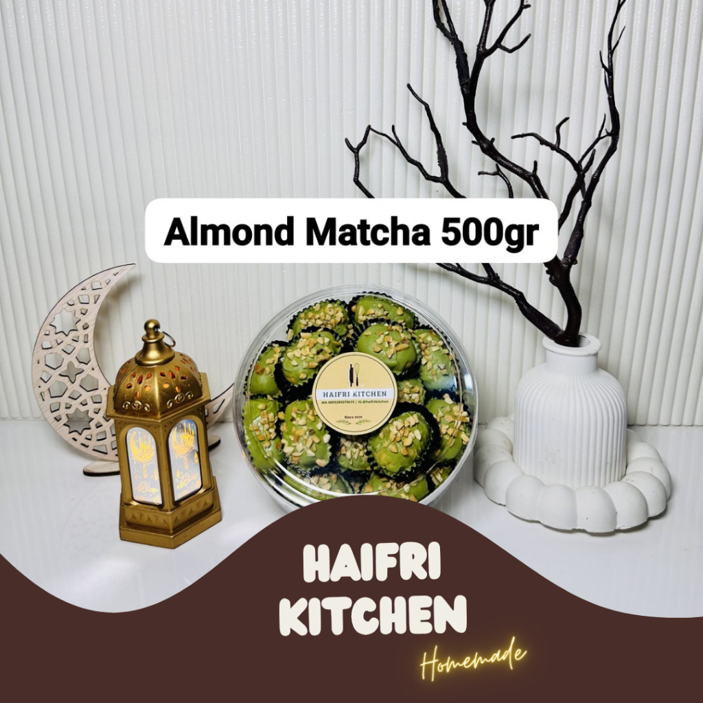 

HAIFRI KITCHEN - Almond Matcha 500gr, Cookies Rasa Matcha / Kue Kering Lebaran Homemade