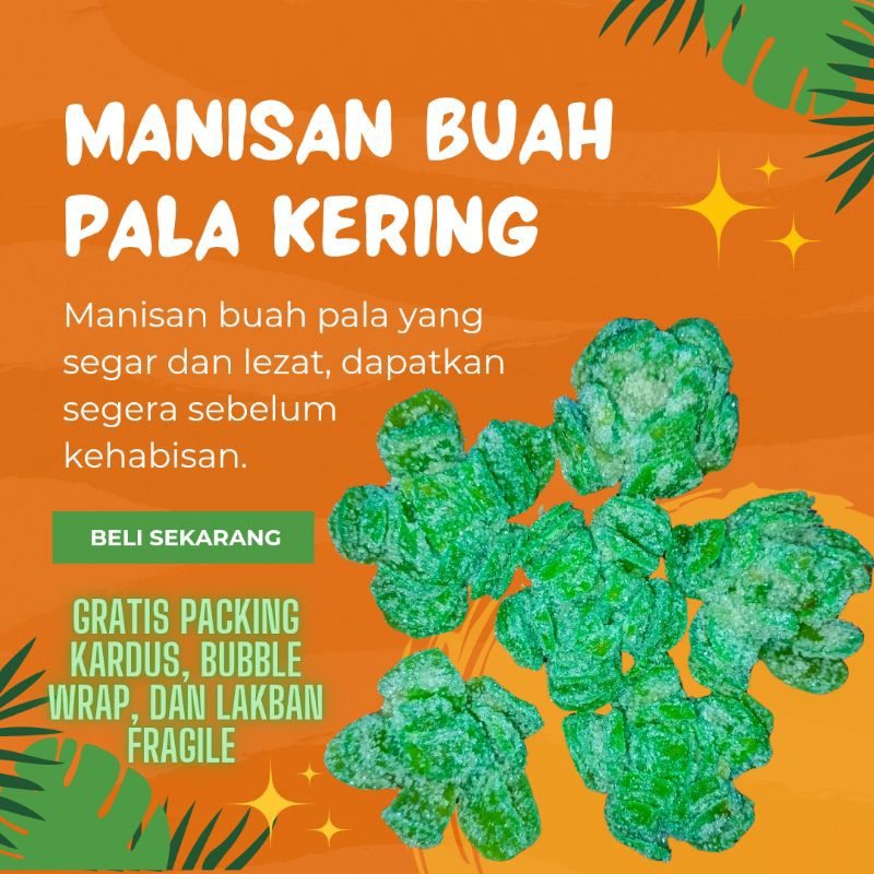 

Manisan Buah Pala Kering | Makanan Ringan Sehat | Manisan Tradisional Buah Pala 230gr lebih | Manisan Pala Kering Khas Bogor