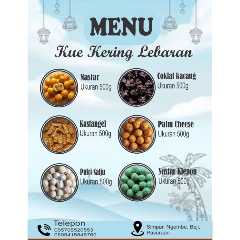 

NASTAR LEMBUT DAN BERBAGAI MACAM ANEKA KUE KERING KEMASAN 500g