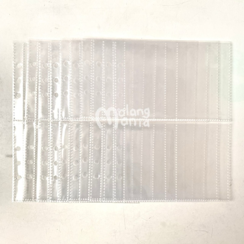 

(preloved) 10 lembar sleeve binder a5 6 ring 4p double sided clear