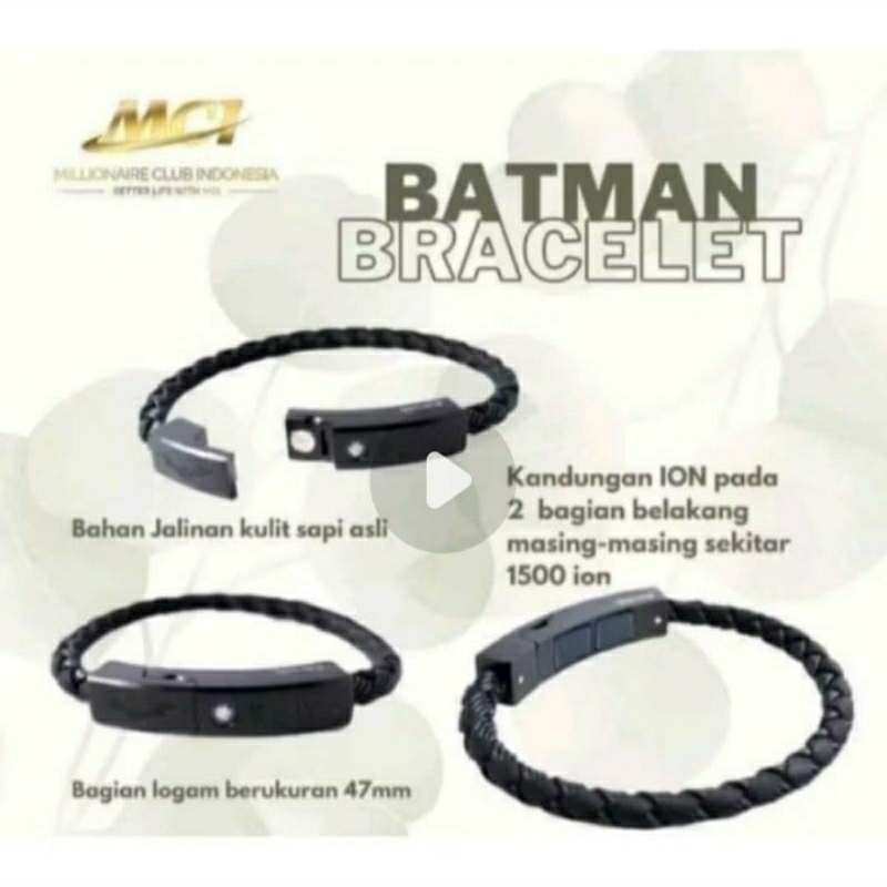 Gelang Kesehatan Batman Bracelet MCI Hitam