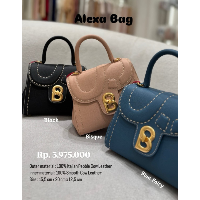 Alexa Bag Buttonscarves Tas Sling BS LEATHER Original Cow Kulas Kulit Asli