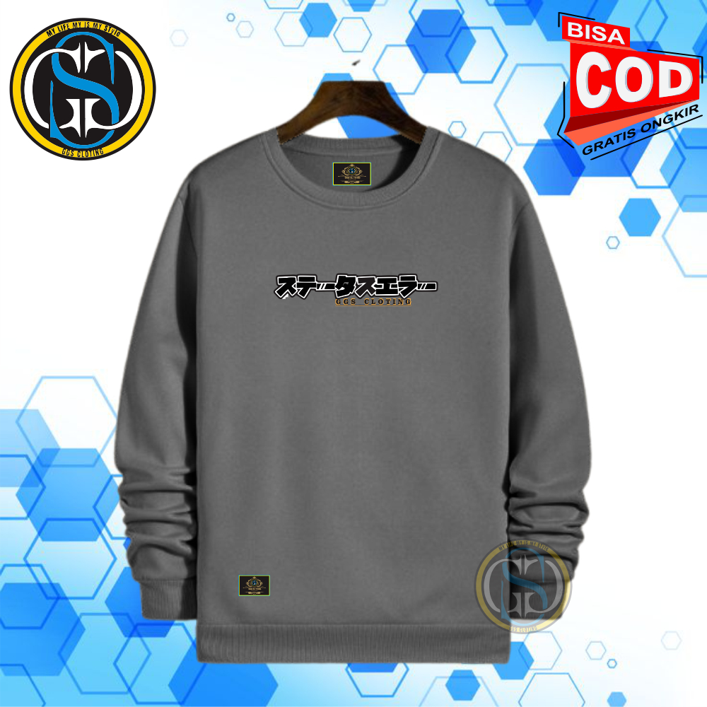 sweater Jaket Crewneck Pria Wanita Oblong Motif Jepang GGS keren Bahan Katun Fleece Tebal Adem COD