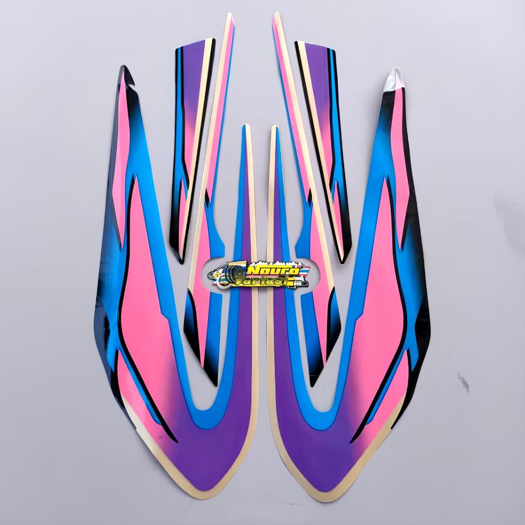 stiker striping yamaha rx s rxs spesial 1999 ungu pink lis body standar berkualitas original
