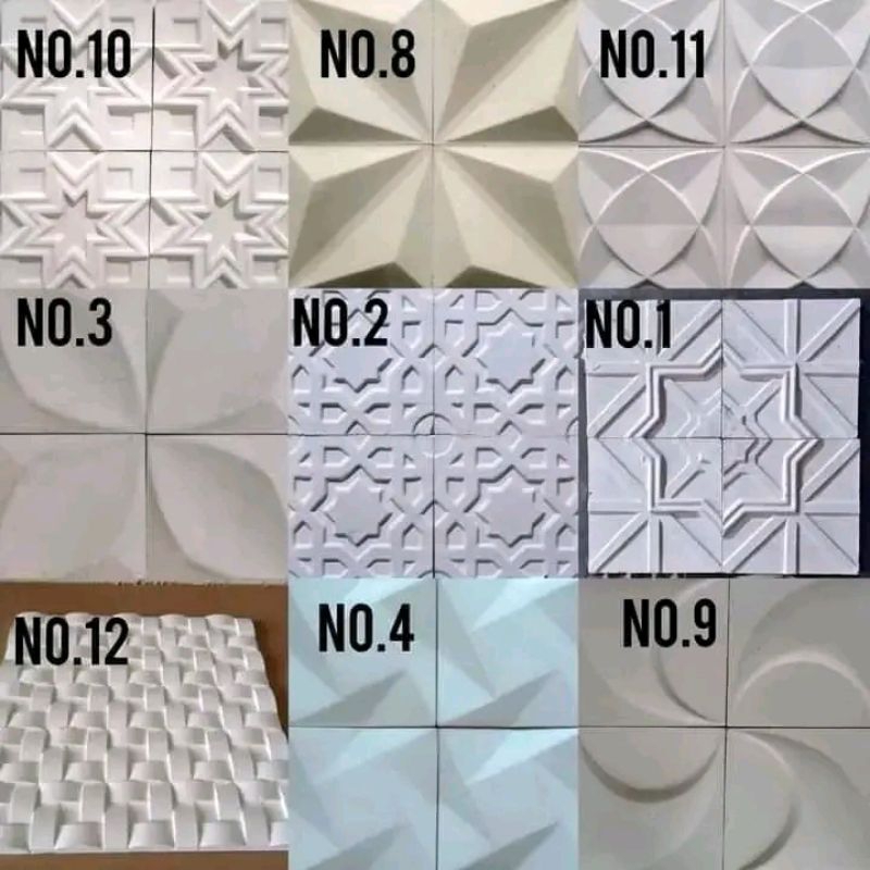 Roster Tempel Beton | wallpanel dinding 3D ukuran 20×20cm | Ornamen Rumah