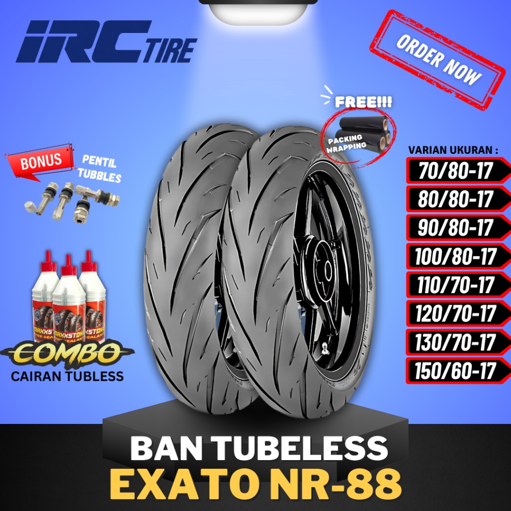 KODE G96Y READY COD BAN IRC EXATO NR88 TUBELESS RING 17  IRC RING 17 BAN MOTOR BEBEK  BAN EXATO NR88