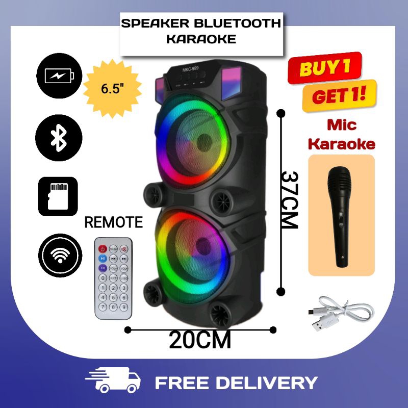 Speaker Speker Spiker Sepiker Sepeker Jumbo Besar Wireless Portable Dengan Mic Karaoke Musik Music B