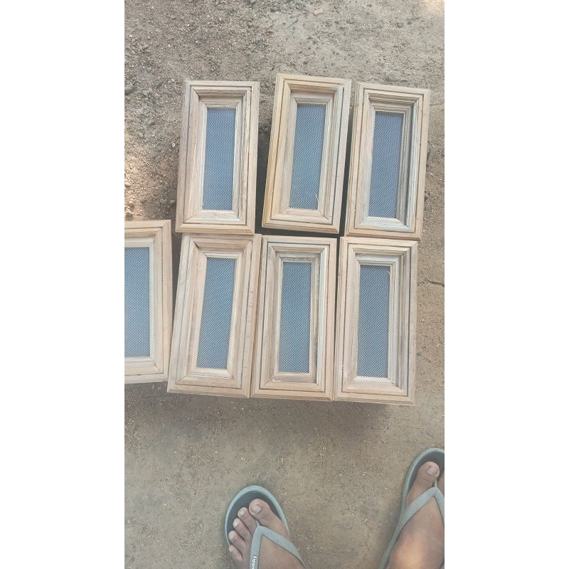 loster kayu jati polos kawat nyamuk