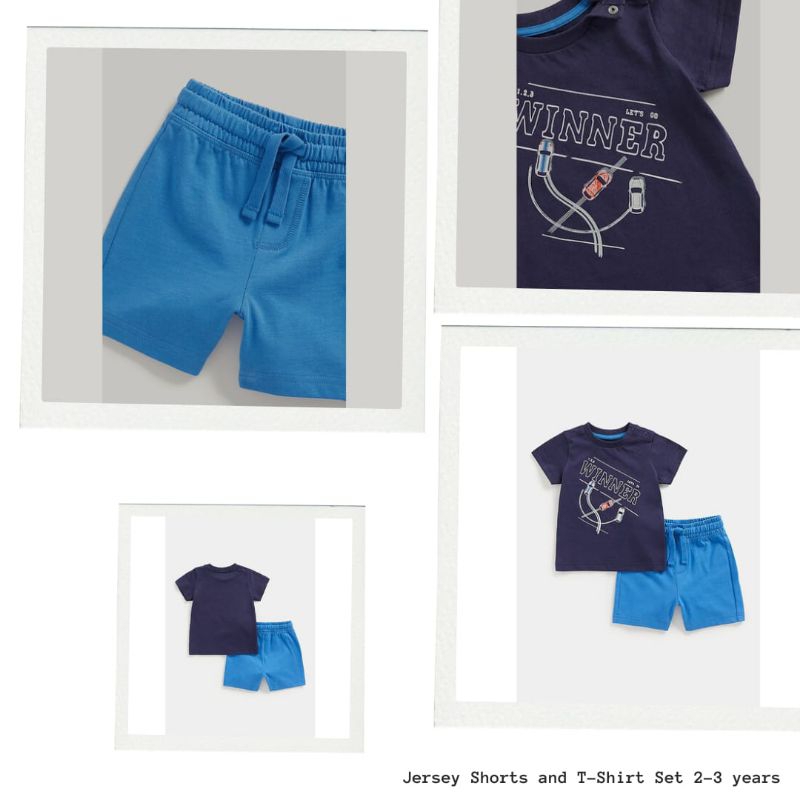READY STOCK MOTHERCARE UAE JERSEY SHORT AND T-SHIRT SET