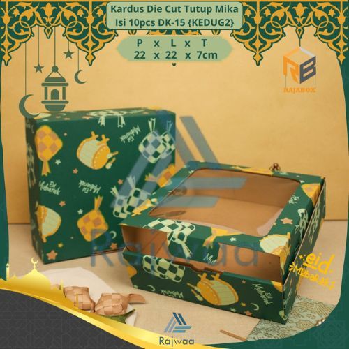 

10 Pcs Box Mika Hampers Lebaran Dengan Cendela Mika Packaging Eid Mubarak Ukuran 22x22x7cm