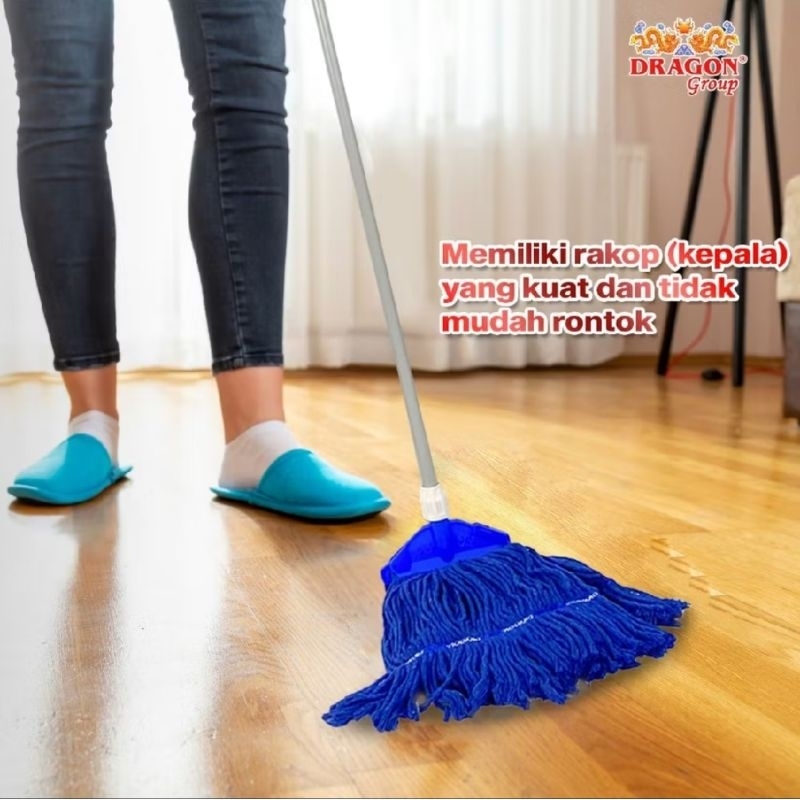 Dragon Kain Pel Lantai Mop Pel Lantai Serbaguna Peras puter dan Jepit Pita Jumbo