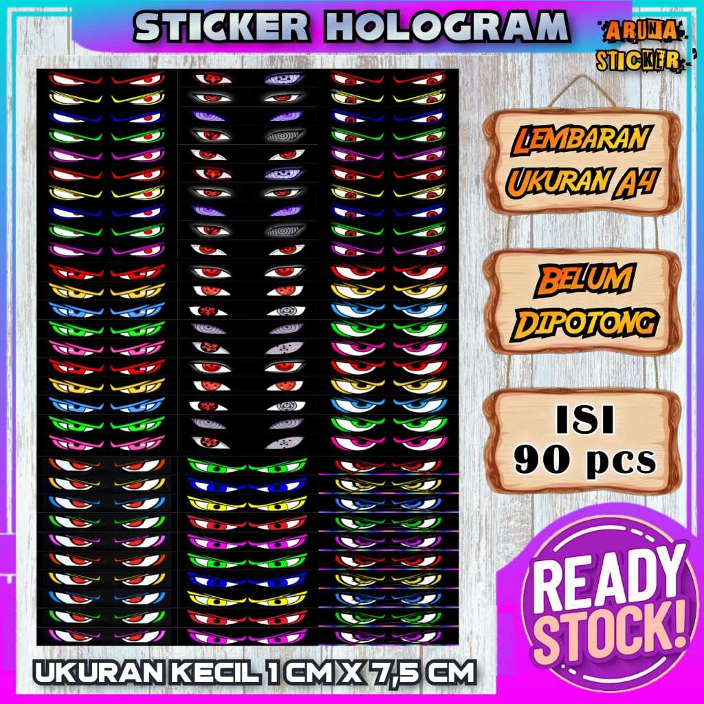 

90/30 PC STIKER STROBO MATA MINIATUR BUS Bahan Hologram Anti Air