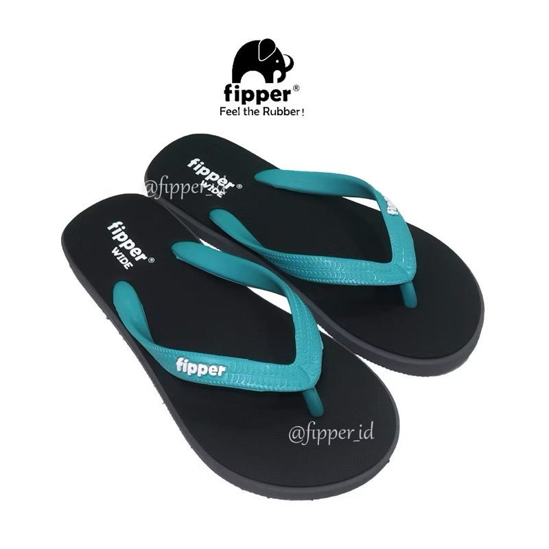 Sandal Fipper Original Wide - Black / Grey / Turquoise
