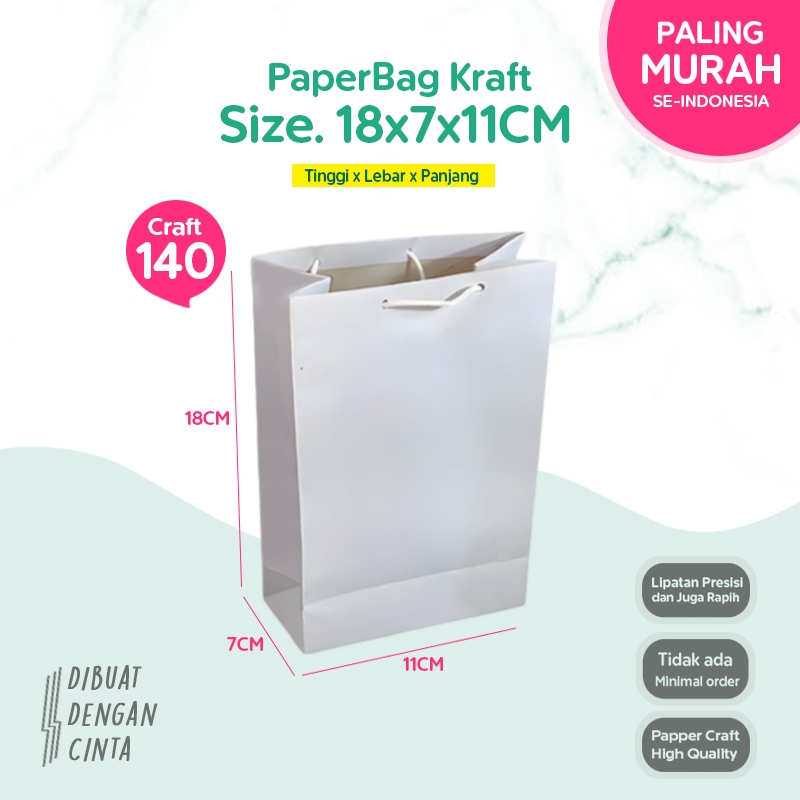 

(LINER) Paper Bag Polos Mini 18x7x11 CM / Paperbag Kado Souvenir / Papper Bag Kertas Packing Parfume