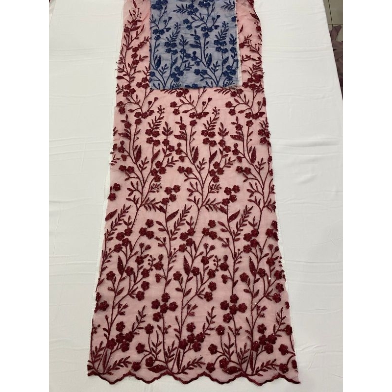 Tile Alamanda Batu Mutiara - tile mutiara - tile bordir - tile bunga bordir - tile bunga