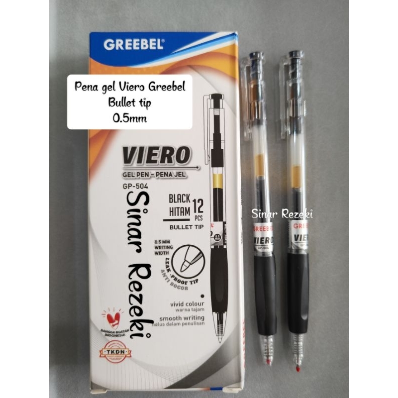 

1 buah!!pena gel viero greebel/pulpen gel bullet tip viero greebel