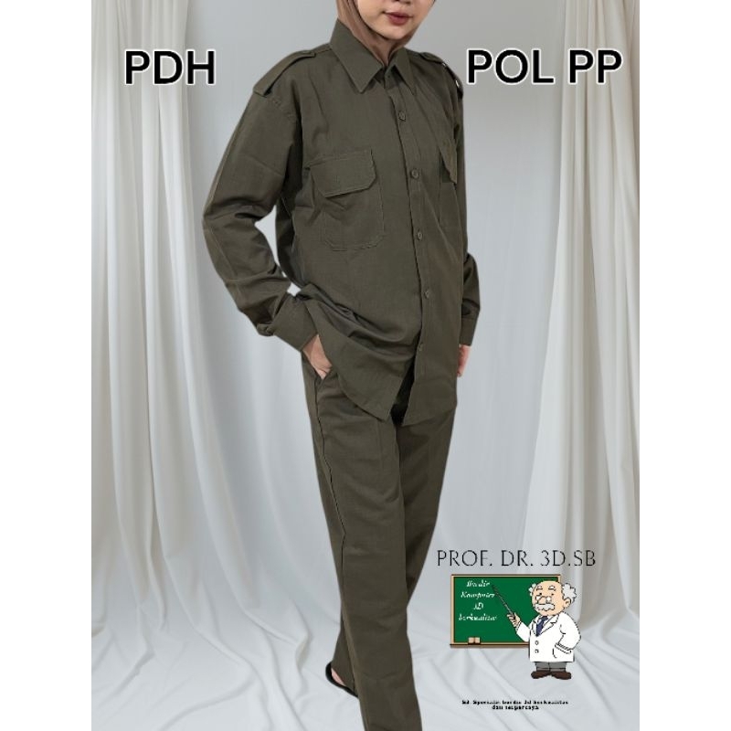 ASLI LUIZZY Seragam pdh satpol pp/pol pp wanita+bordir timbul custom Neww