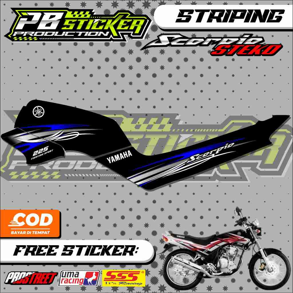 STRIPING YAMAHA SCORPIO STEKO / STRIPING VARIASI SCORPIO STEKO SIMPEL