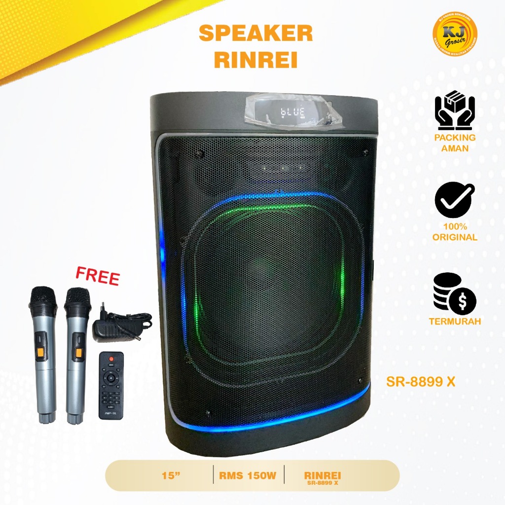 PROMO SPEAKER BLUETOOTH RINREI SR-8899 X UKURAN 15INCH TERMURAH REKOMENDASI SEMARANG