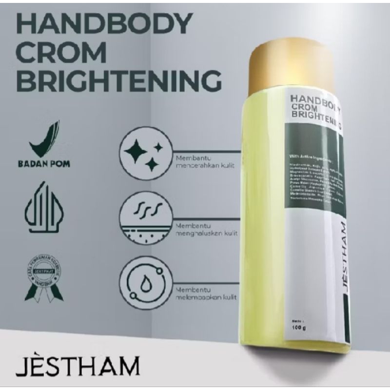 (ACEH) lotion pemutih jestham Crom Brightening 100 gr / handbody crom brightening jestham / lotion p