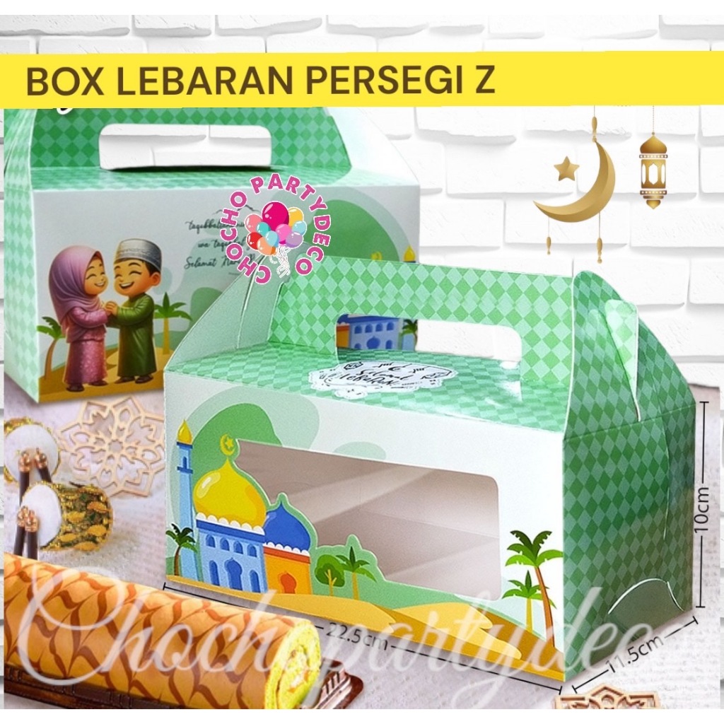 

BOX IDUL FITRI PERSEGI TENG TENG / Kotak Kue Lebaran / Parcel Idul Fitri / Hampers Lebaran ukuran 22x11x10 cm