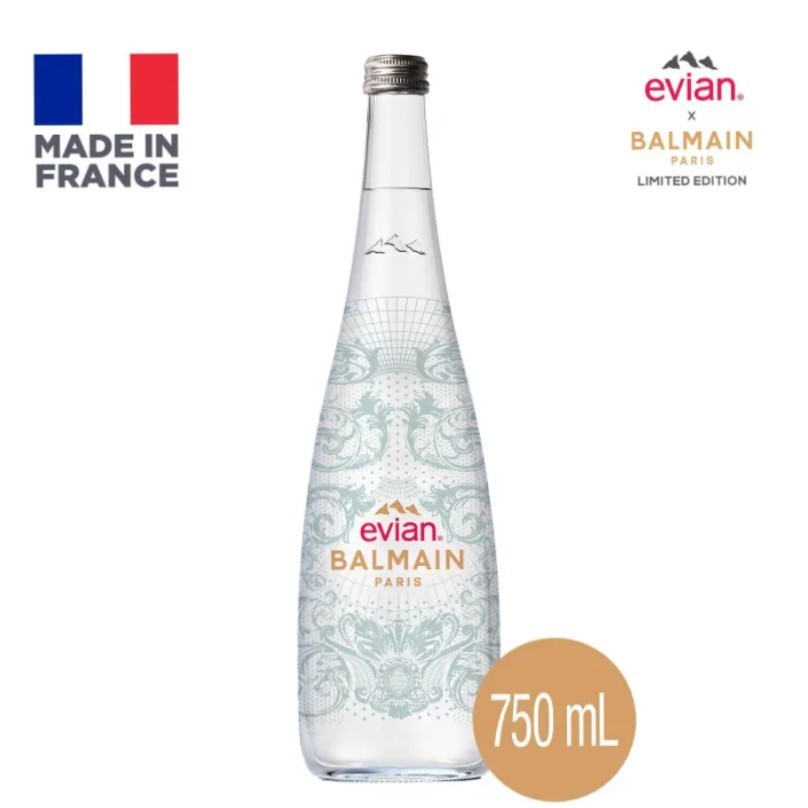 

Evian x Balmain 2022 Limited Edition Mineral Water 750ML Glass Bottle