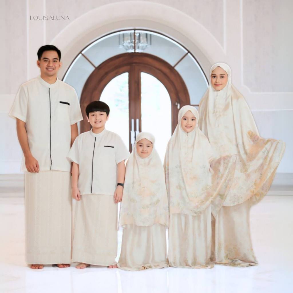 12.12 LOUISALUNA - Alya Prayer Set -  Cream - Raya Collection - Mukena