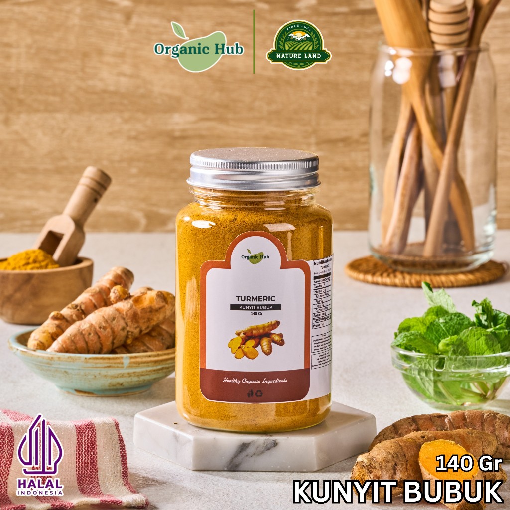 

Organic Hub Kunyit Bubuk Bumbu Dapur Organik Premium Tumerik Powder Murni Herbal 100% Original 140gr