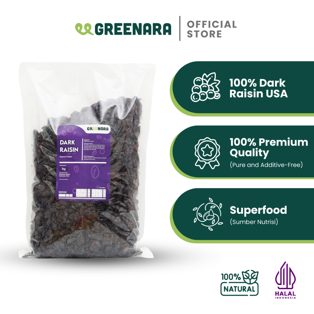 

Greenara - Kismis Hitam USA 1 Kg / Dark Raisin USA