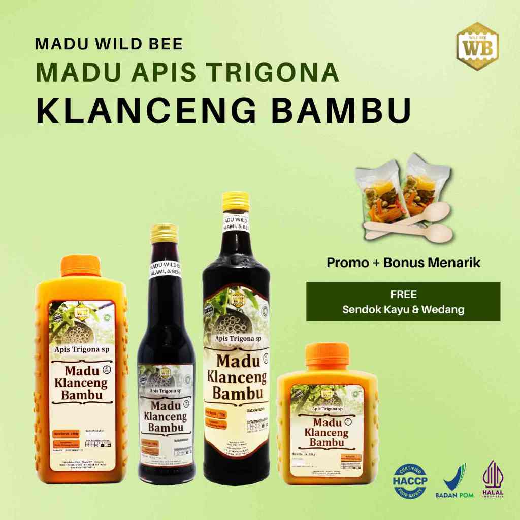

Original 100% - Klanceng Bambu 1kg All Varian Madu Wild Bee - BPOM - Lebah Apis Trigona/Kelulut