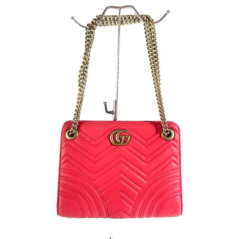 PRELOVED GUCCI MARMONT TOTE BAG RED kondisi 90% - Tas gucci marmont tote second ori - tas gucci tote