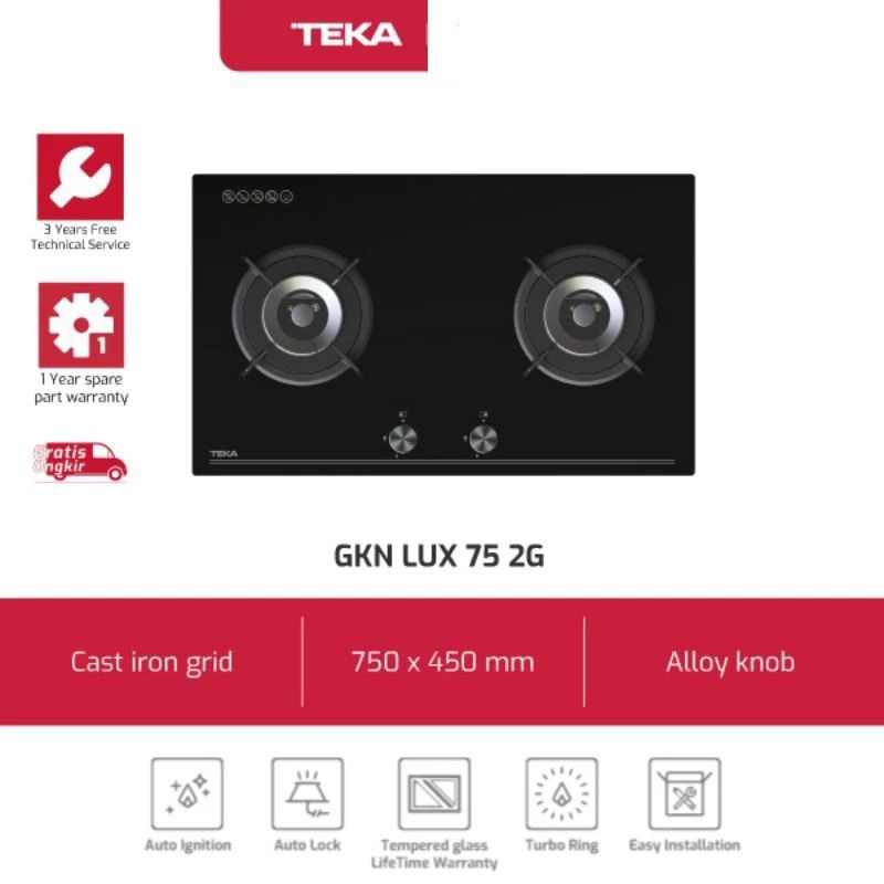 KOMPOR TANAM TEKA GKN LUX 75 2G GAS 2 TUNGKU
