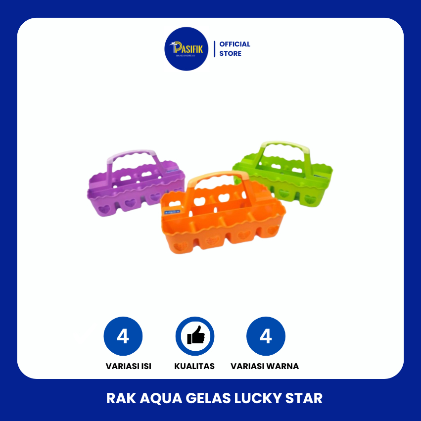 RAK AQUA GELAS PLASTIK/ KERANJANG AQUA PLASTIK LUCKY STAR