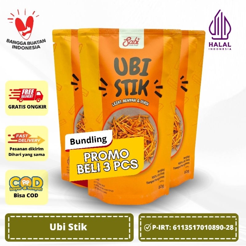 

PROMO, Bundling Ubi Stik Beli 3 Pcs Lebih Hemat 15 Ribu, Bebas Pilih Rasa