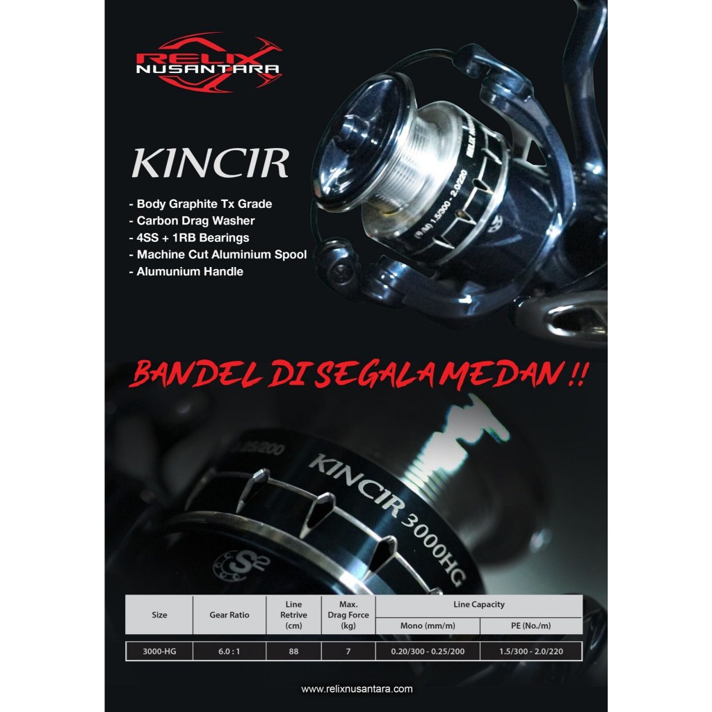 Reel SPINNING RELIX NUSANTARA KINCIR  (POWER HANDLE)