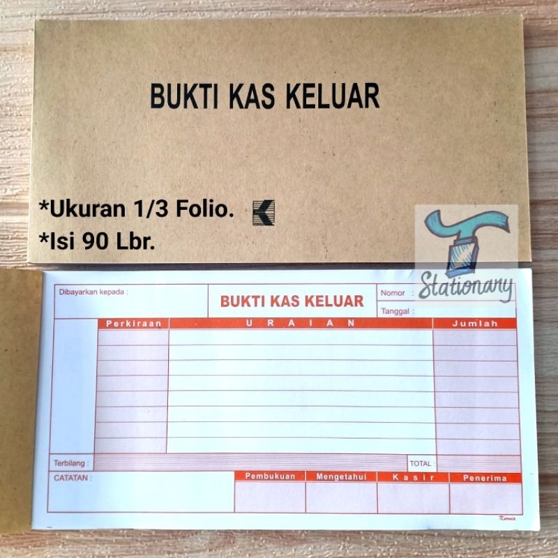 

Buku Bukti Kas Keluar 1/3 Folio, 1 Rangkap.