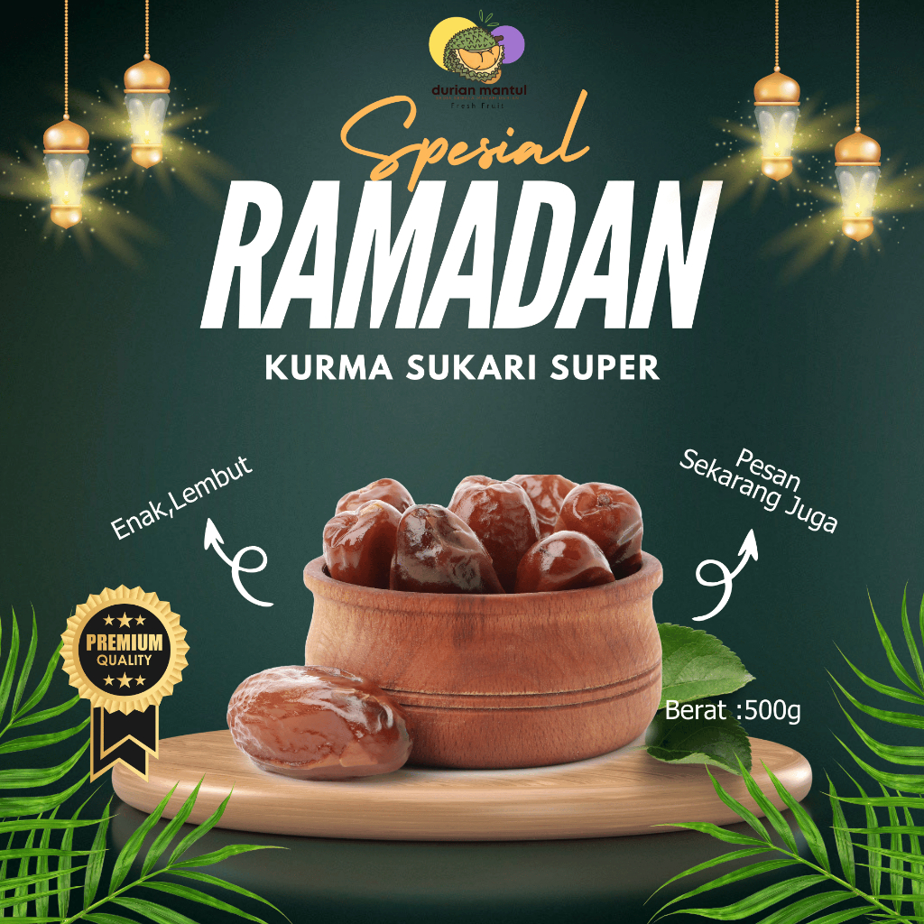 

KURMA SUKARI Super Premium Grade AAA 500GR