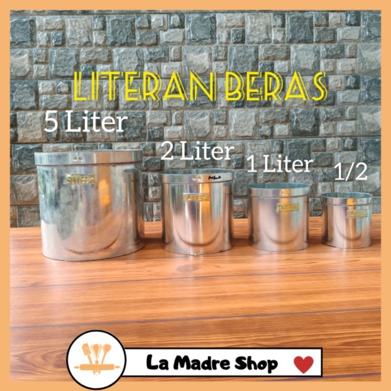 LITERAN BERAS Ukuran 1 Liter - Alumunium Tebal