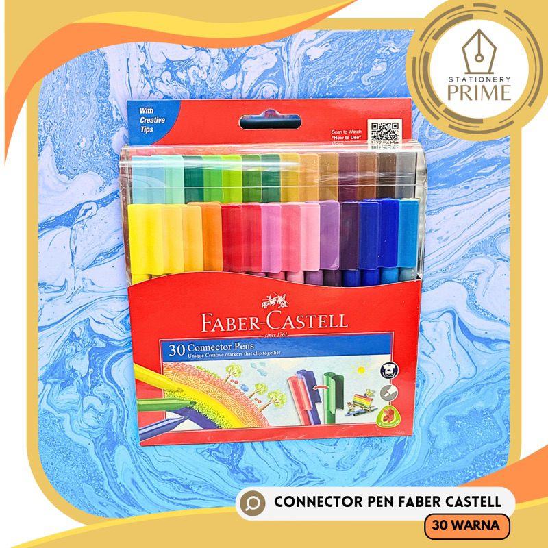 

Connector Pen Faber Castell 30 warna ( Spidol Warna )