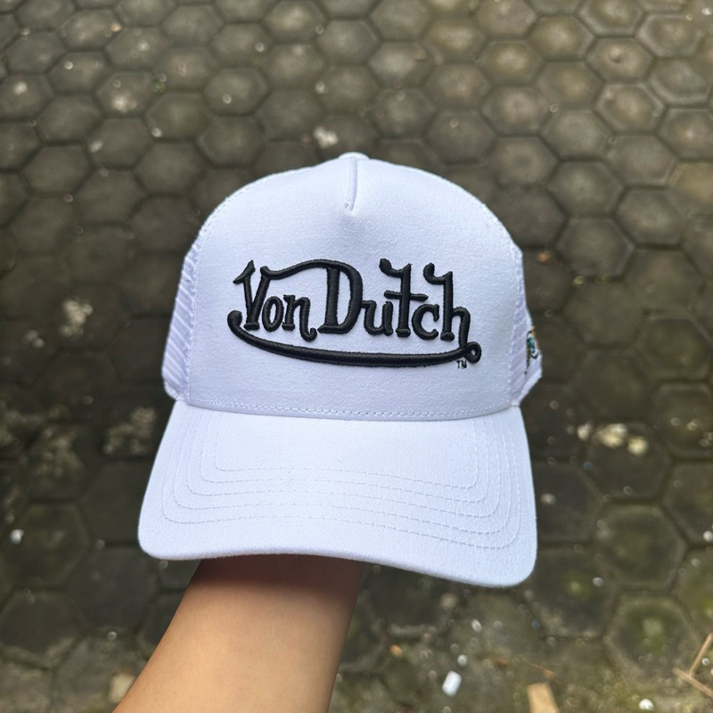 VONDUTCH topi trucker putih bordir NEW ORIGINAL 100%