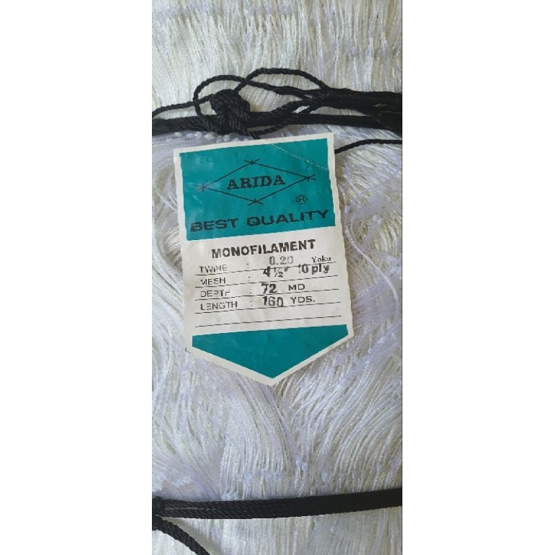 JARING IKAN GILLNET MILENIUM ARIDA 4,5 INCH 10 Ply  72/160 YARD ORIGINAL ARIDA JARING SETENGAH JADI