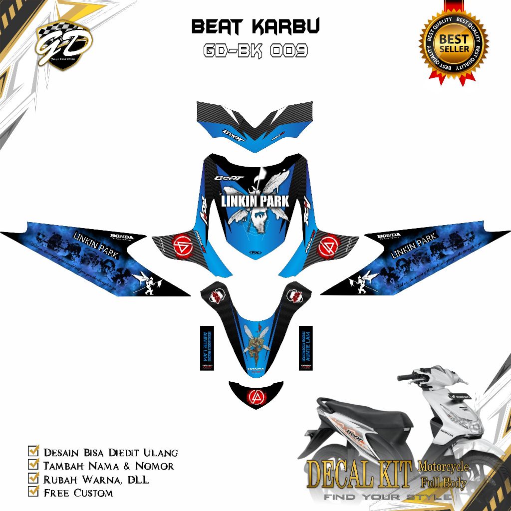 Decal Beat Karbu Full Body Stiker Decal Beat Karbu Full Body 2008 2009 2010 2011 2012 GD-009