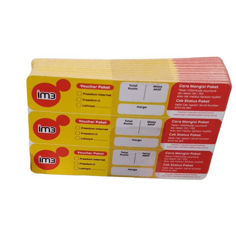 Voucher indosat data kosong per 150 sn 50 lembar
