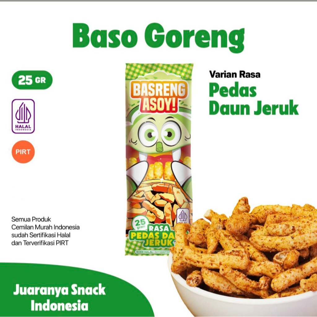 

BASRENG BASO GORENG RASA PEDAS DAUN JERUK - SNACK MURAH DAN ENAK