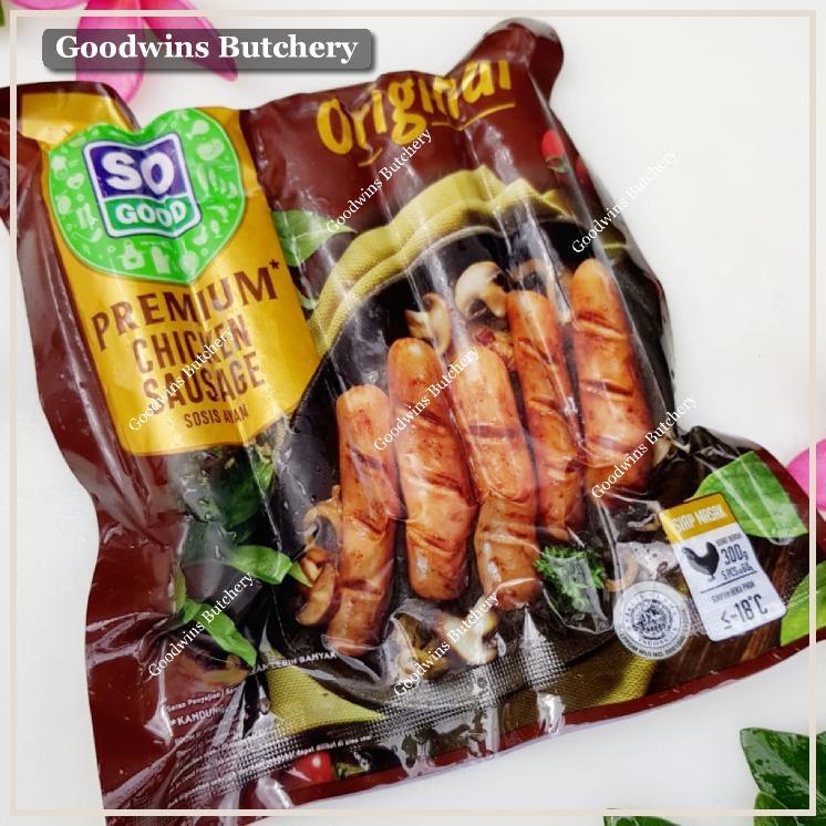 

SoGood chicken sausage premium original frozen 6" 15cm 5pcs 300g sosis ayam So Good Food