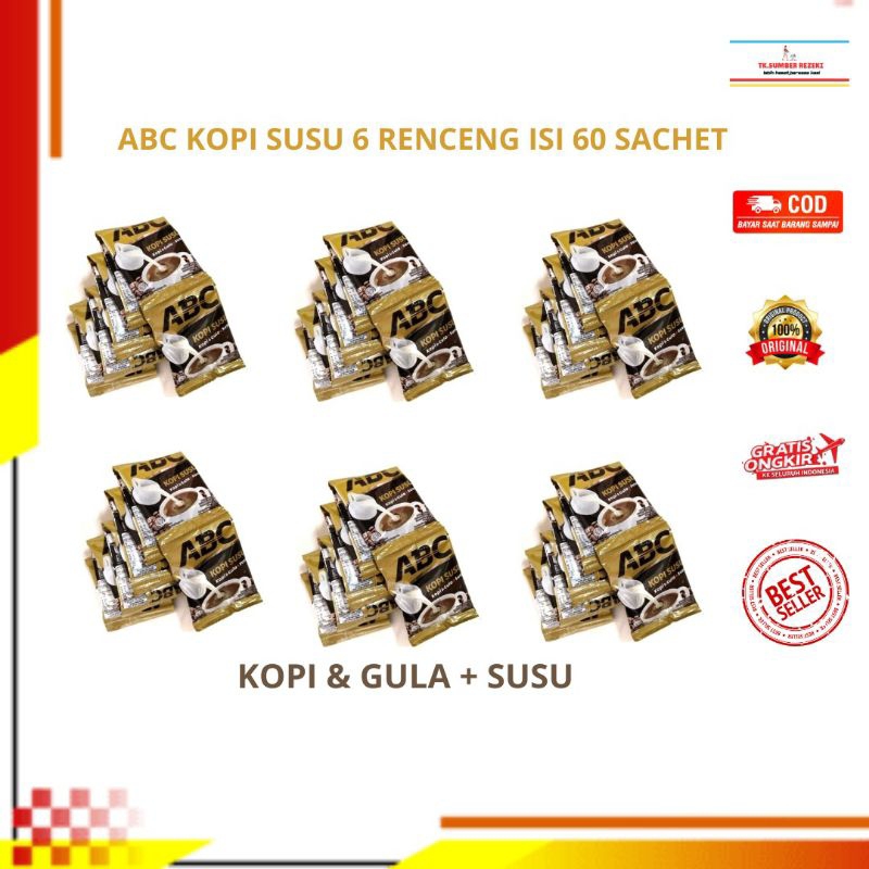 

[PAKET HEMAT ISI 6]ABC Kopi susu 6 Renceng Isi 60 Sachet PROMO MURAH/ Kopi ABC Susu 6 Renceng Isi 60 Sachet PROMO MURAH