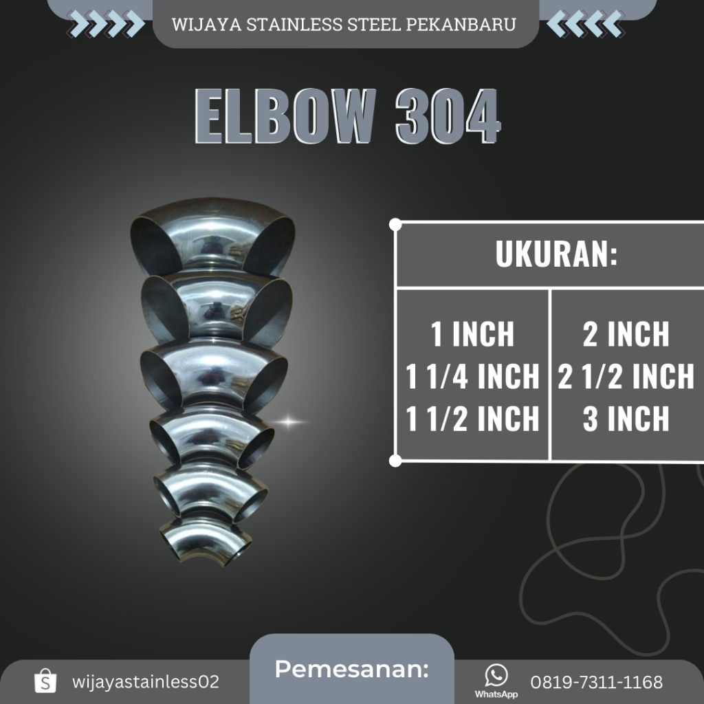 [SUS 304] ELBOW STAINLESS STEEL STENLIS ORNAMEN PAGAR TANGGA