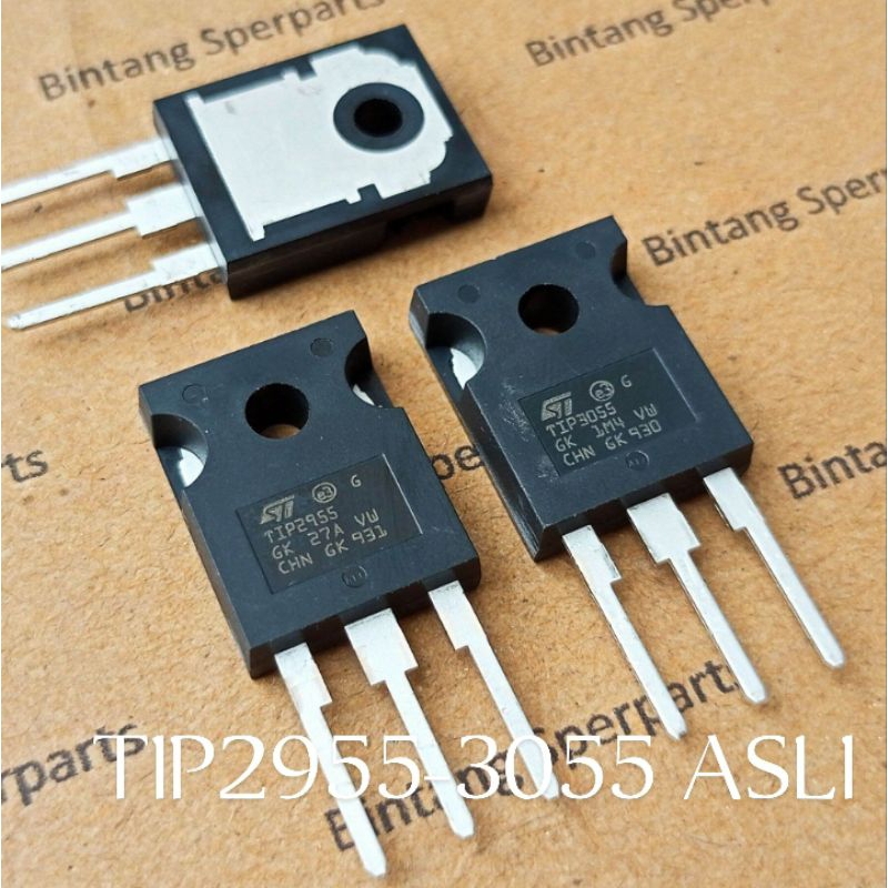 TIP 2955 TIP 3055 ORIGINAL (SATU SET)  TRANSISTOR TIP 3055 ORI TIP 2955 ORI TIP2955 TIP3055